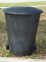 Black Trash Barrel